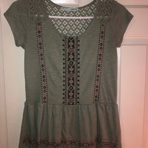 Olive green dress top